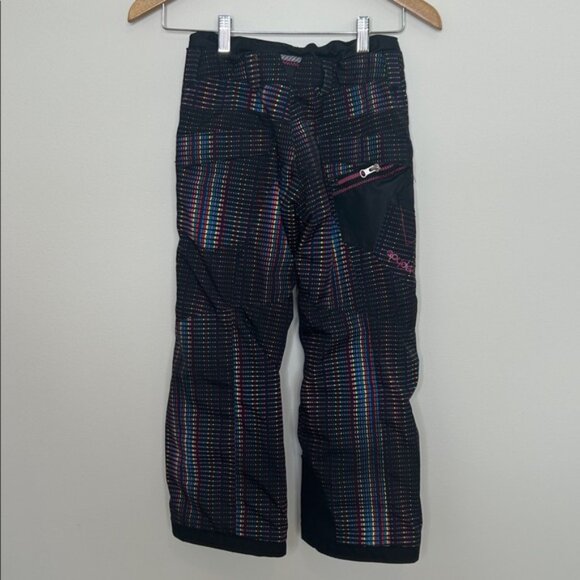 Spyder Girls Black Bright Print Vixen Ski Snow Pants Size 8 - Picture 4 of 7